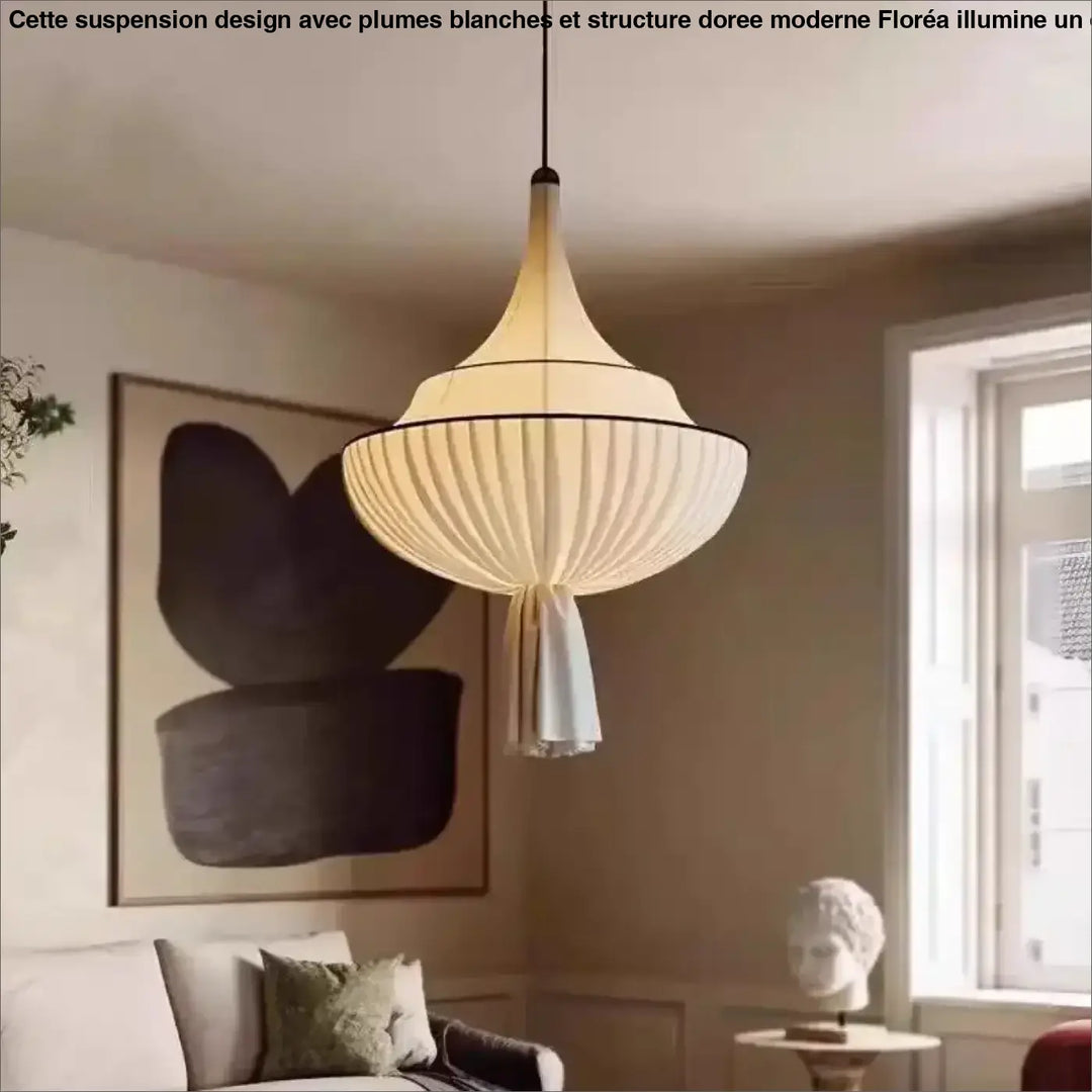 Suspension luminaire plissée inspiration lanterne décorative

