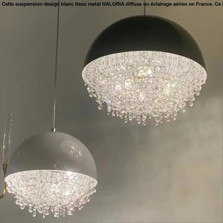 Suspension design demi sphère avec cristaux éblouissants