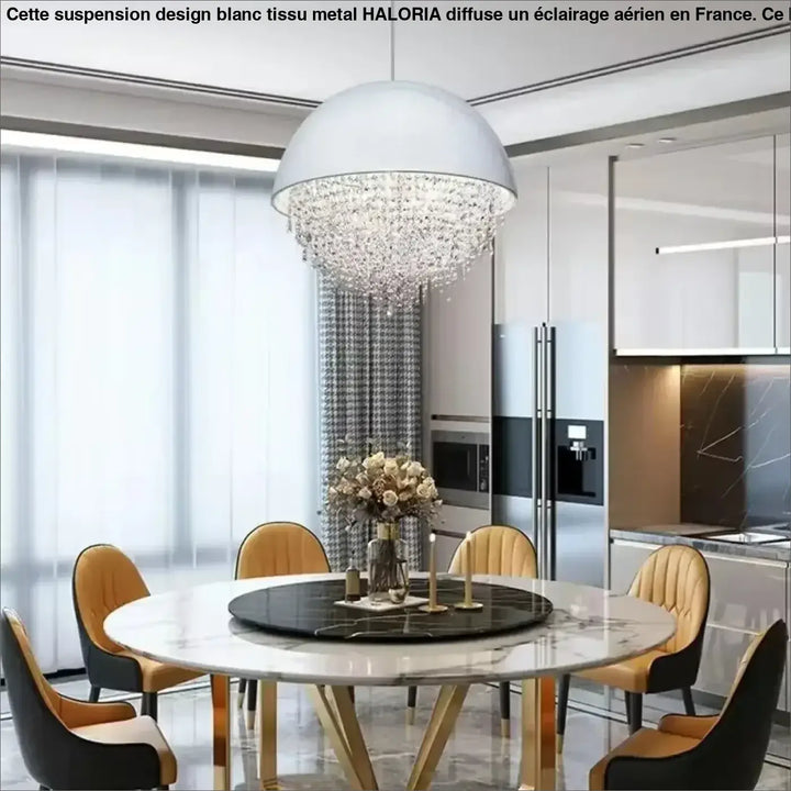 Suspension design demi sphère avec cristaux éblouissants