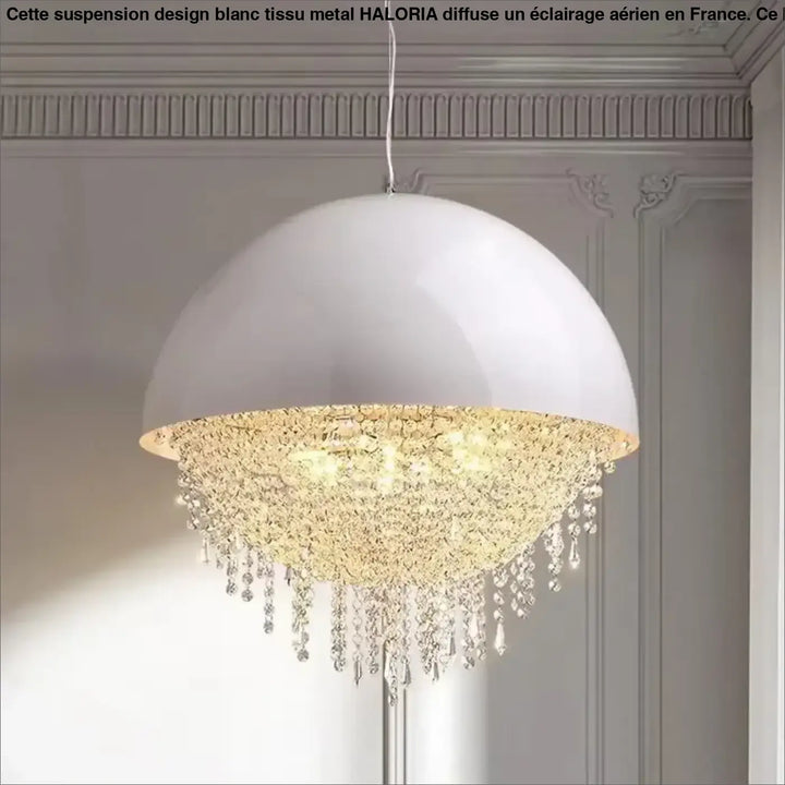 Suspension design demi sphère avec cristaux éblouissants