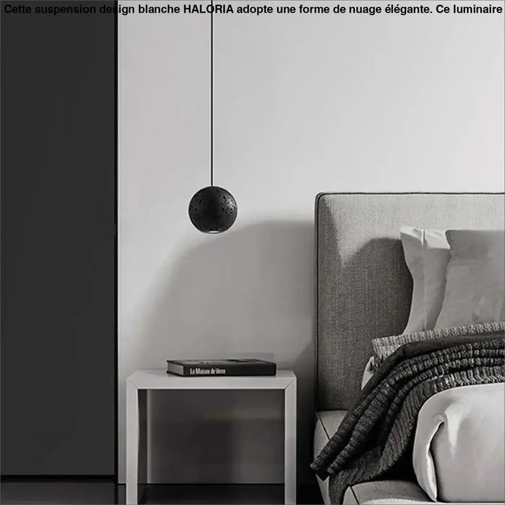 Suspension design sphère moderne éclairage noir chic