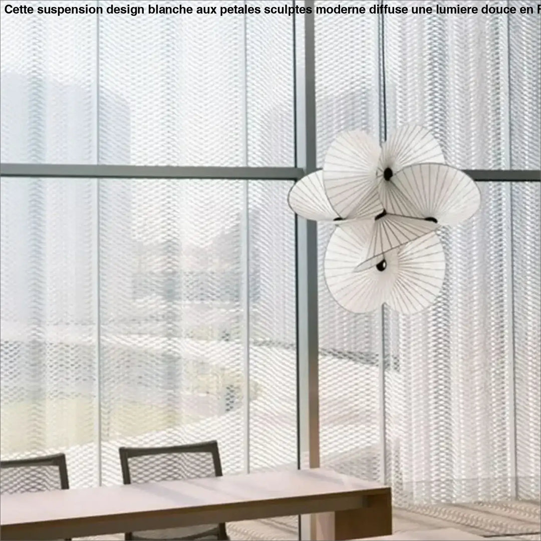 Suspension Design Blanche Pétales Sculptés Moderne

