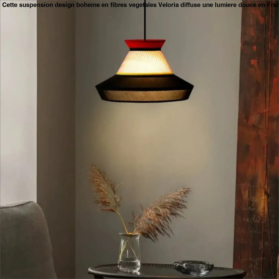 Suspension contemporaine en tissu et métal style chic