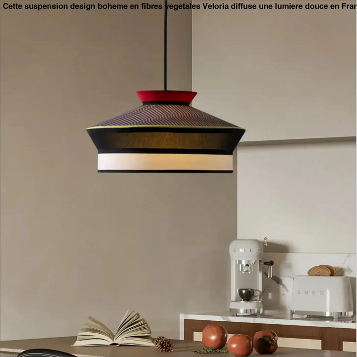 Suspension contemporaine en tissu et métal style chic