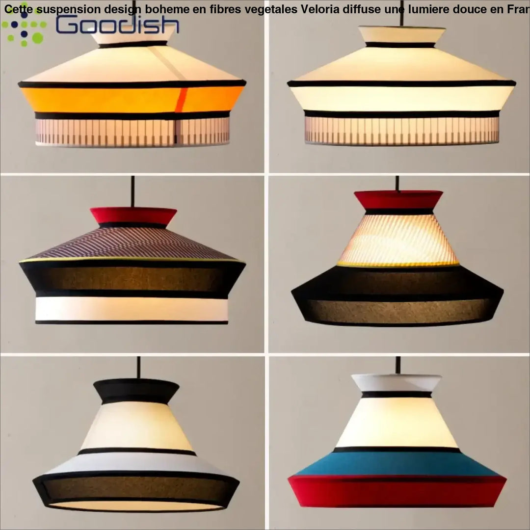 Suspension contemporaine en tissu et métal style chic