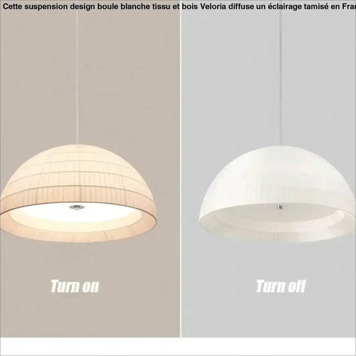 Suspension métal et tissu design élégant blanc chic