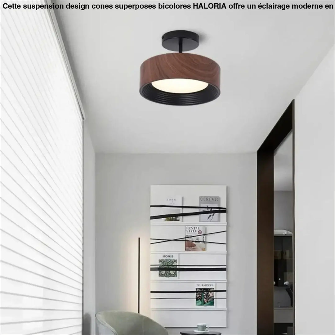 Plafonnier led en acrylique et métal élégant style marron