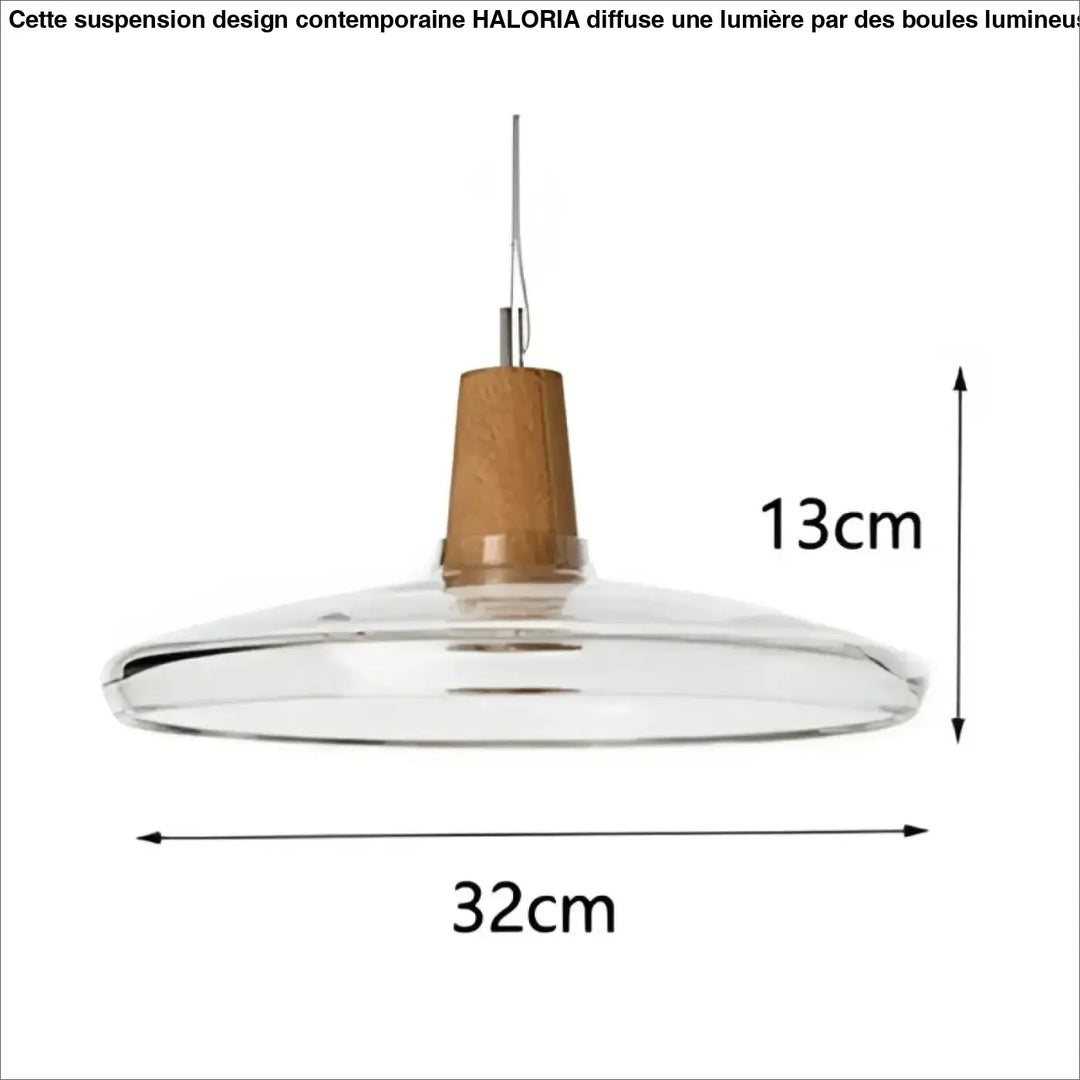 Suspension luminaire en verre fumé et bois design moderne élégant