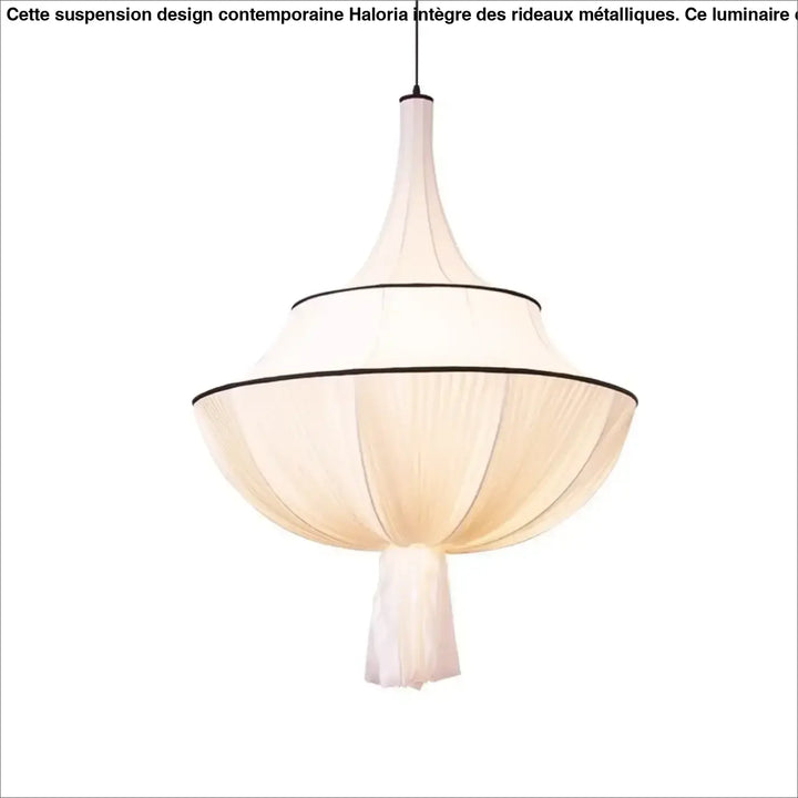 Suspension luminaire en tissu blanc design élégant décor blanc
