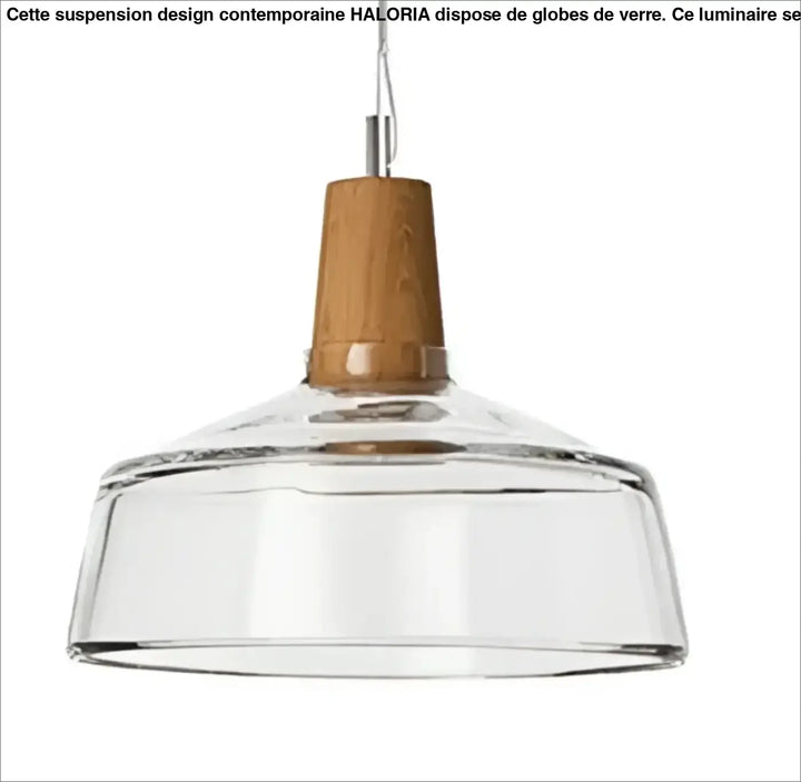Suspension luminaire en verre effet bois au style scandinave