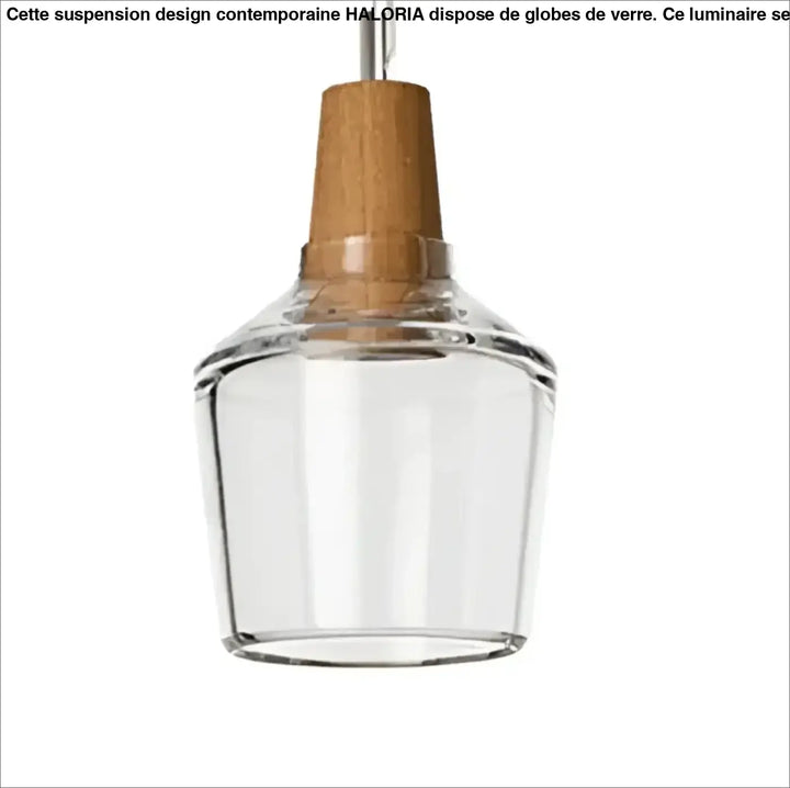 Suspension luminaire en verre effet bois au style scandinave