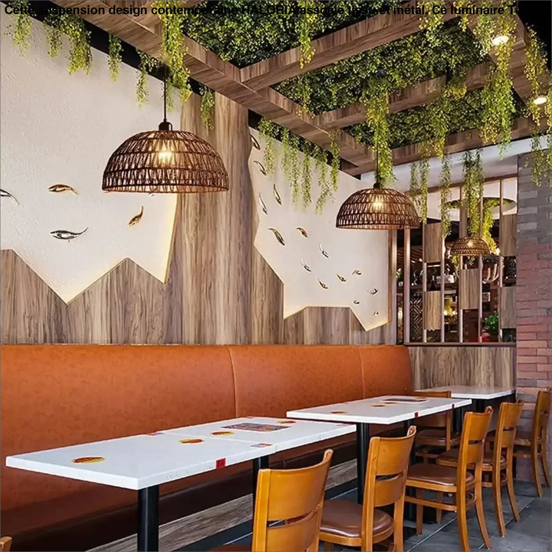 Suspension luminaire en osier pour ambiance zen et naturelle