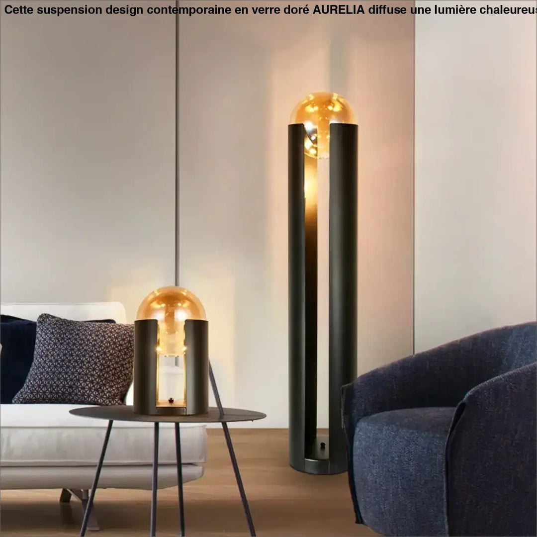 Lampadaire artistique led en métal noir moderne style élégant