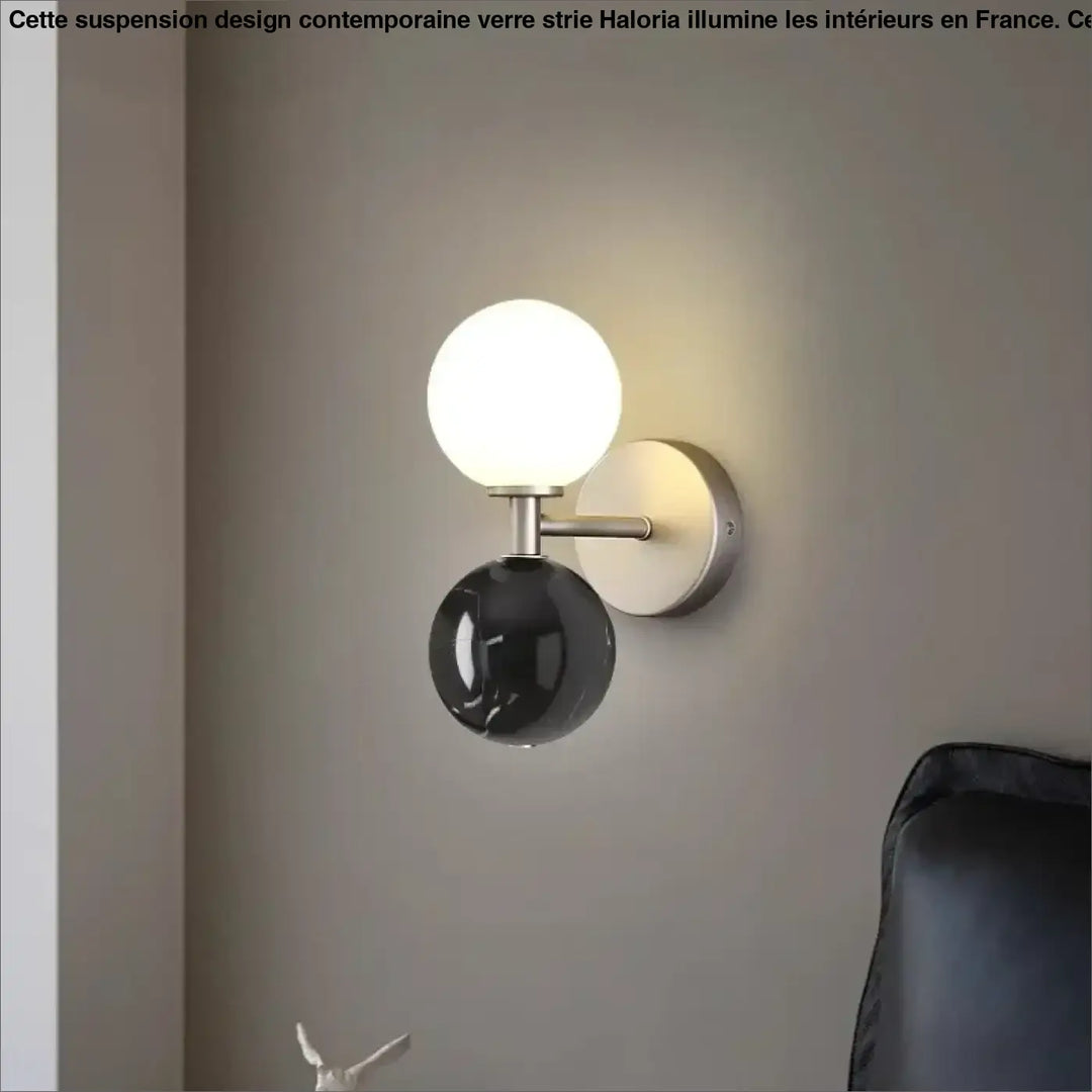 Applique Murale Design Boule Verre Et Marbre Élégante Et Pur