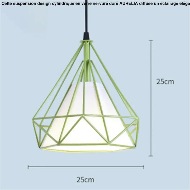 Suspension Géométrique En Métal Avec Abat-Jour Blanc
