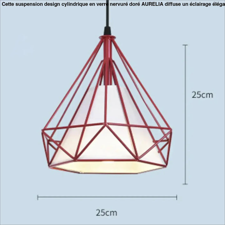 Suspension Géométrique En Métal Avec Abat-Jour Blanc