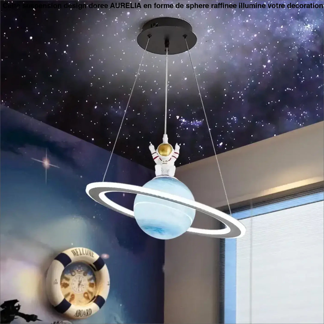 Suspension planète avec astronaute pour chambre d’enfant