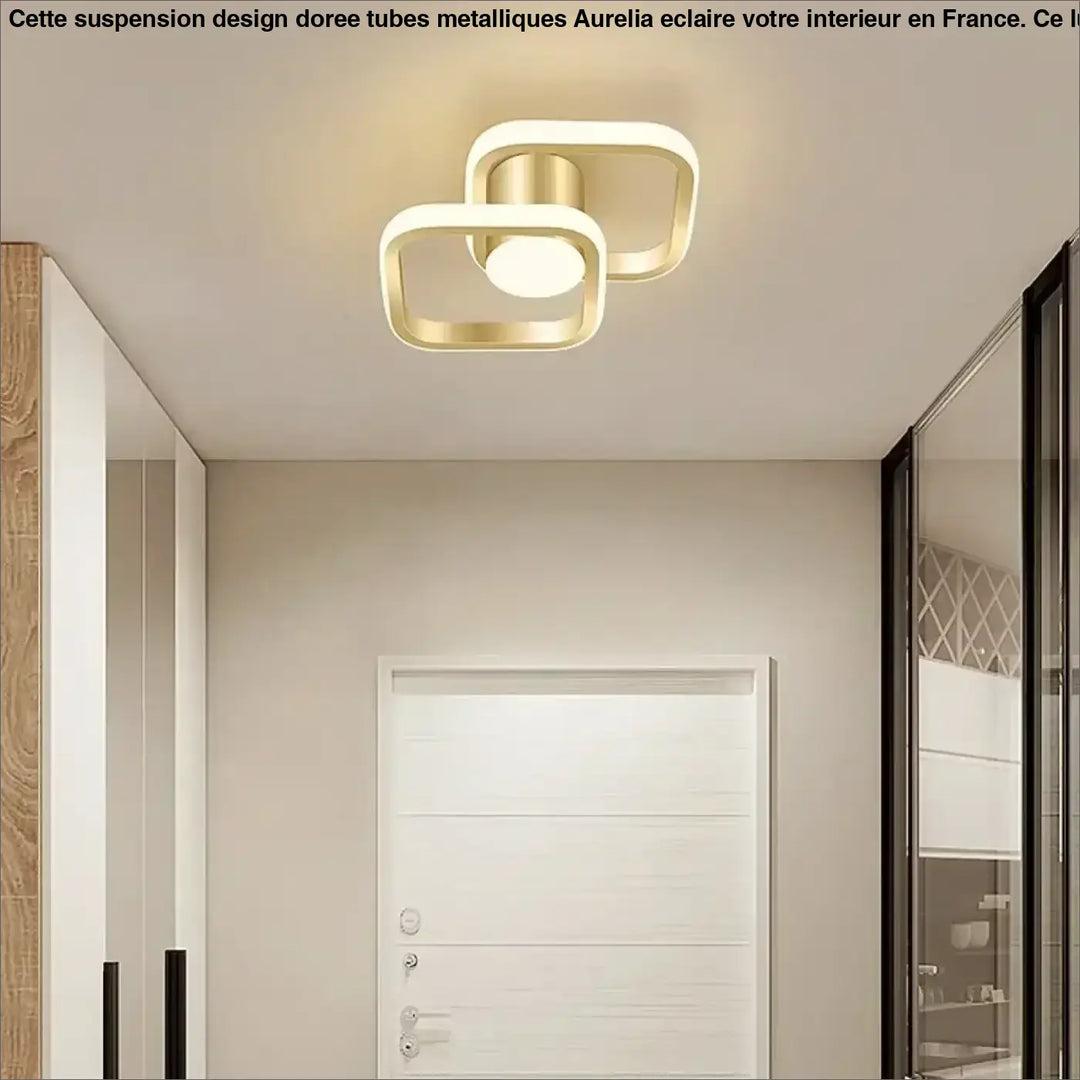 Plafonnier moderne minimaliste doré au design épuré et élégant
