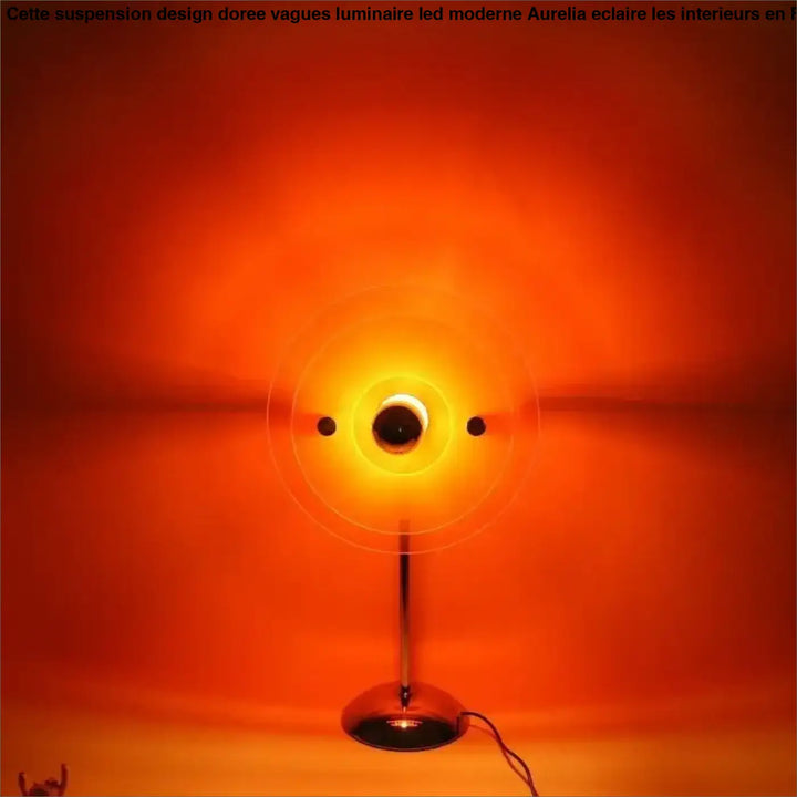 Lampe de chevet prisme en chrome poli avec tête circulaire illuminée et lampe décorative aux reflets colorés