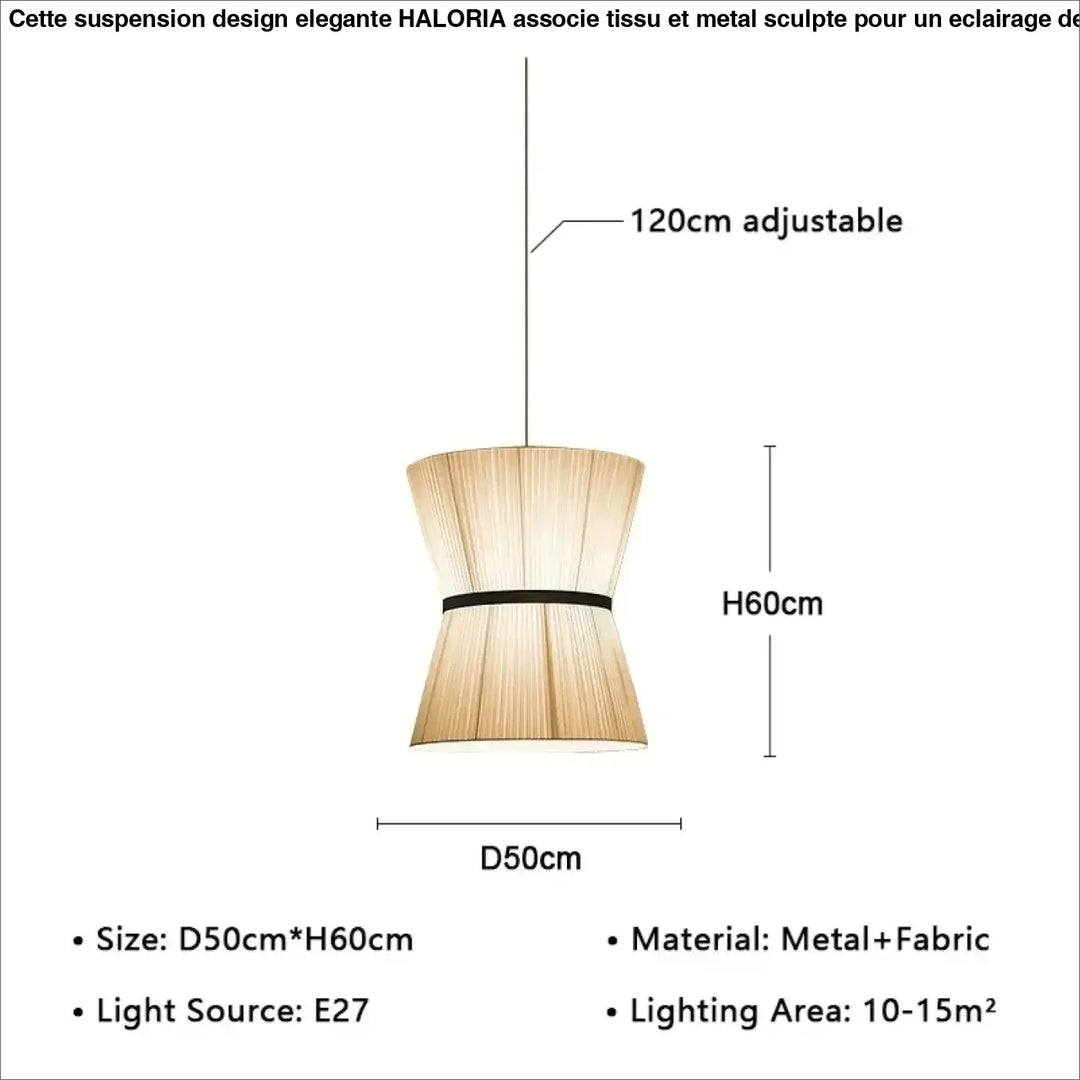 Suspension luminaire en tissu beige design élégant style chic