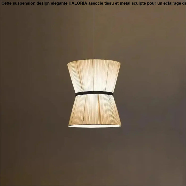 Suspension luminaire en tissu beige design élégant style chic