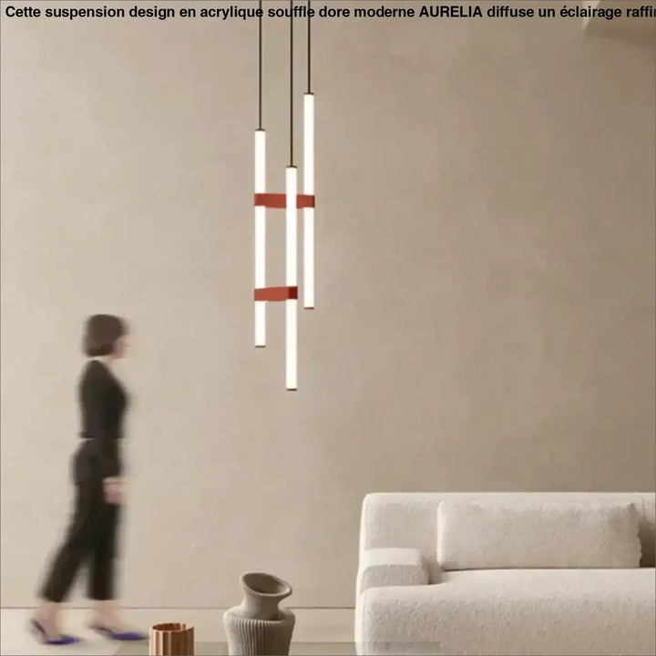 Suspension led verticale sculpturale moderne élégant