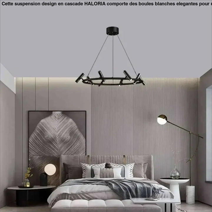 Suspension Design À Projecteurs Noirs Pour Salle À Manger Élégante