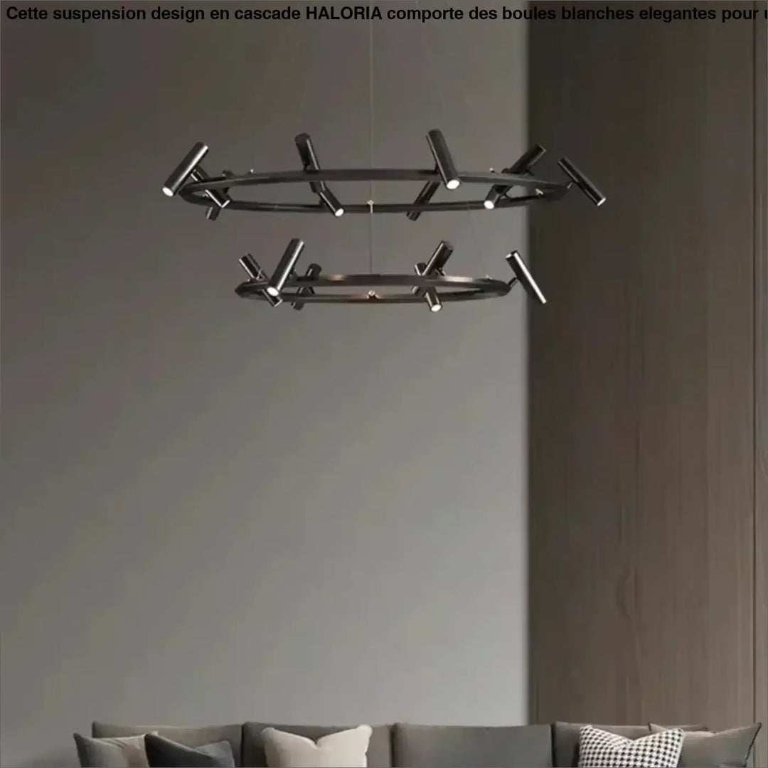Suspension Design À Projecteurs Noirs Pour Salle À Manger Élégante