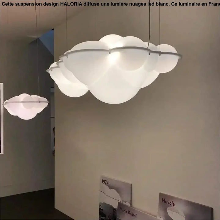 Suspension design en nuages LED blanc

