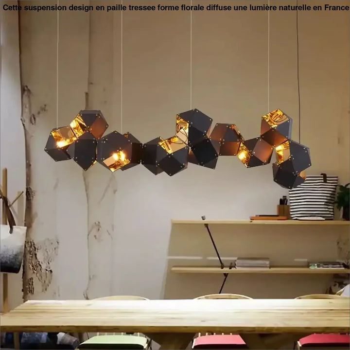 Suspension luminaire géométrique moderne ajustable chic