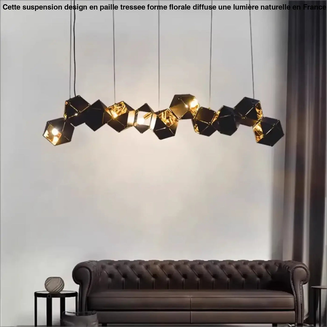 Suspension luminaire géométrique moderne ajustable chic