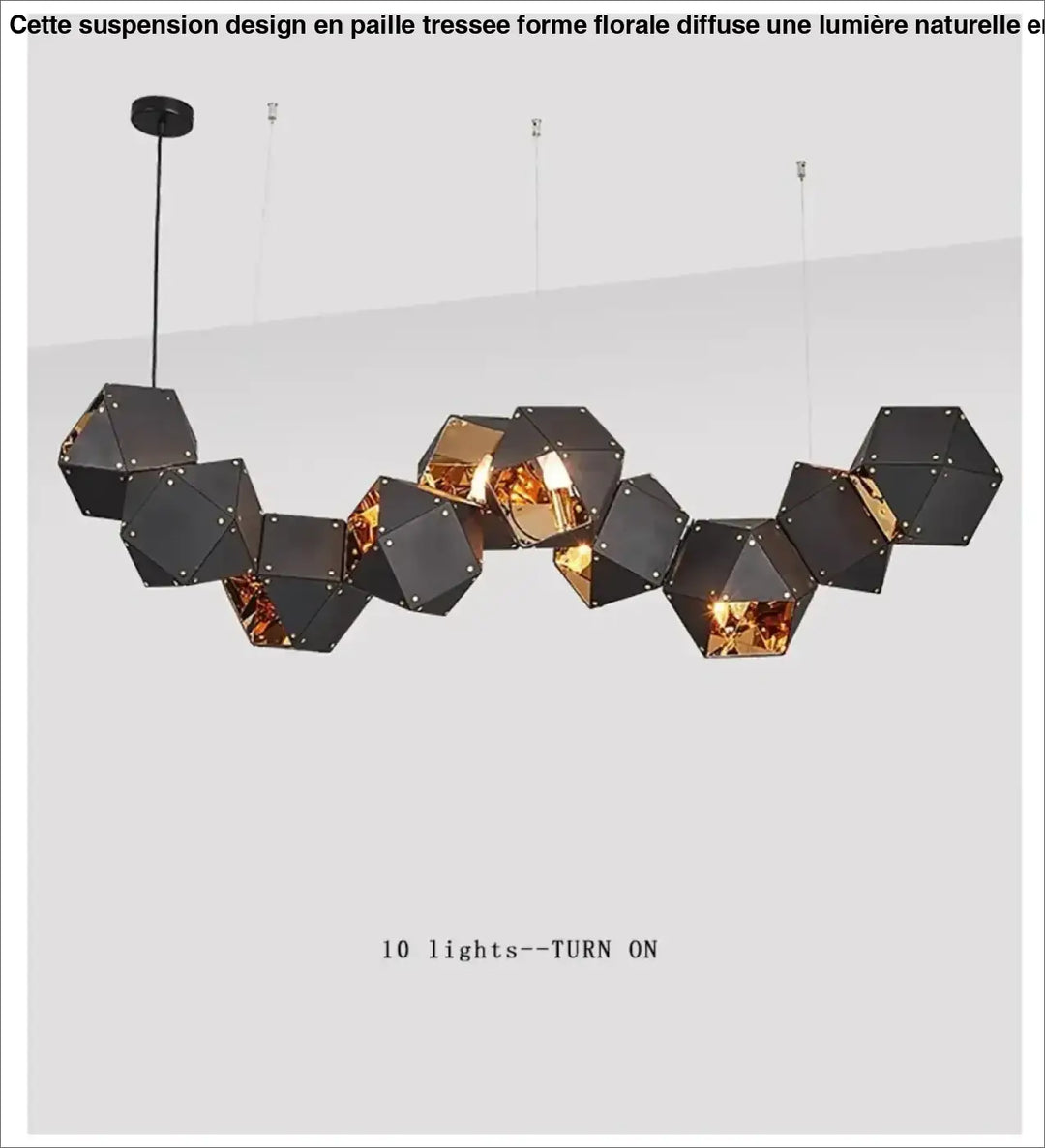 Suspension luminaire géométrique moderne ajustable chic
