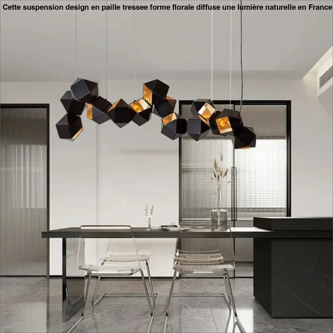 Suspension luminaire géométrique moderne ajustable chic