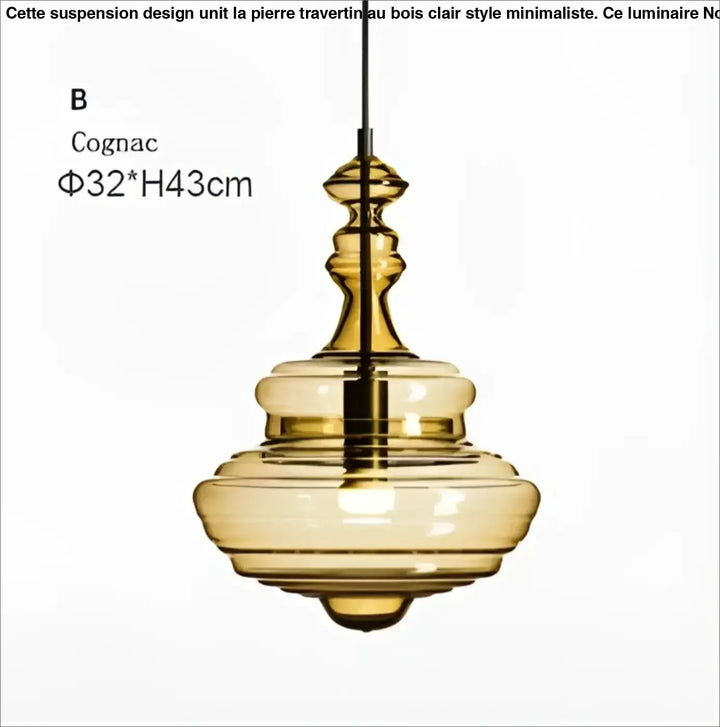 Suspension luminaire en verre style art déco élégant