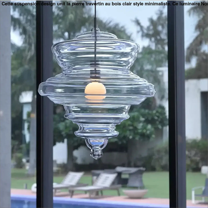 Suspension luminaire en verre style art déco élégant