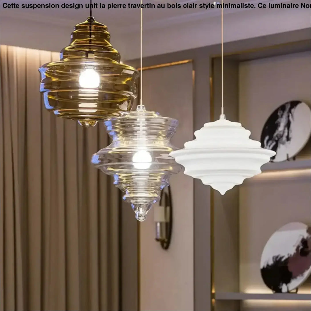 Suspension luminaire en verre style art déco élégant