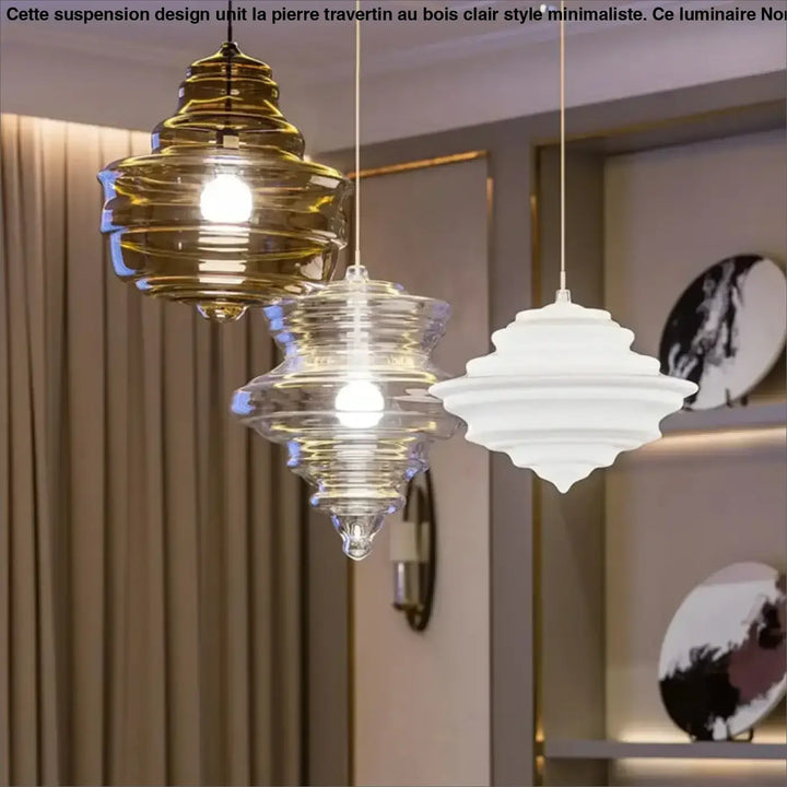 Suspension luminaire en verre style art déco élégant