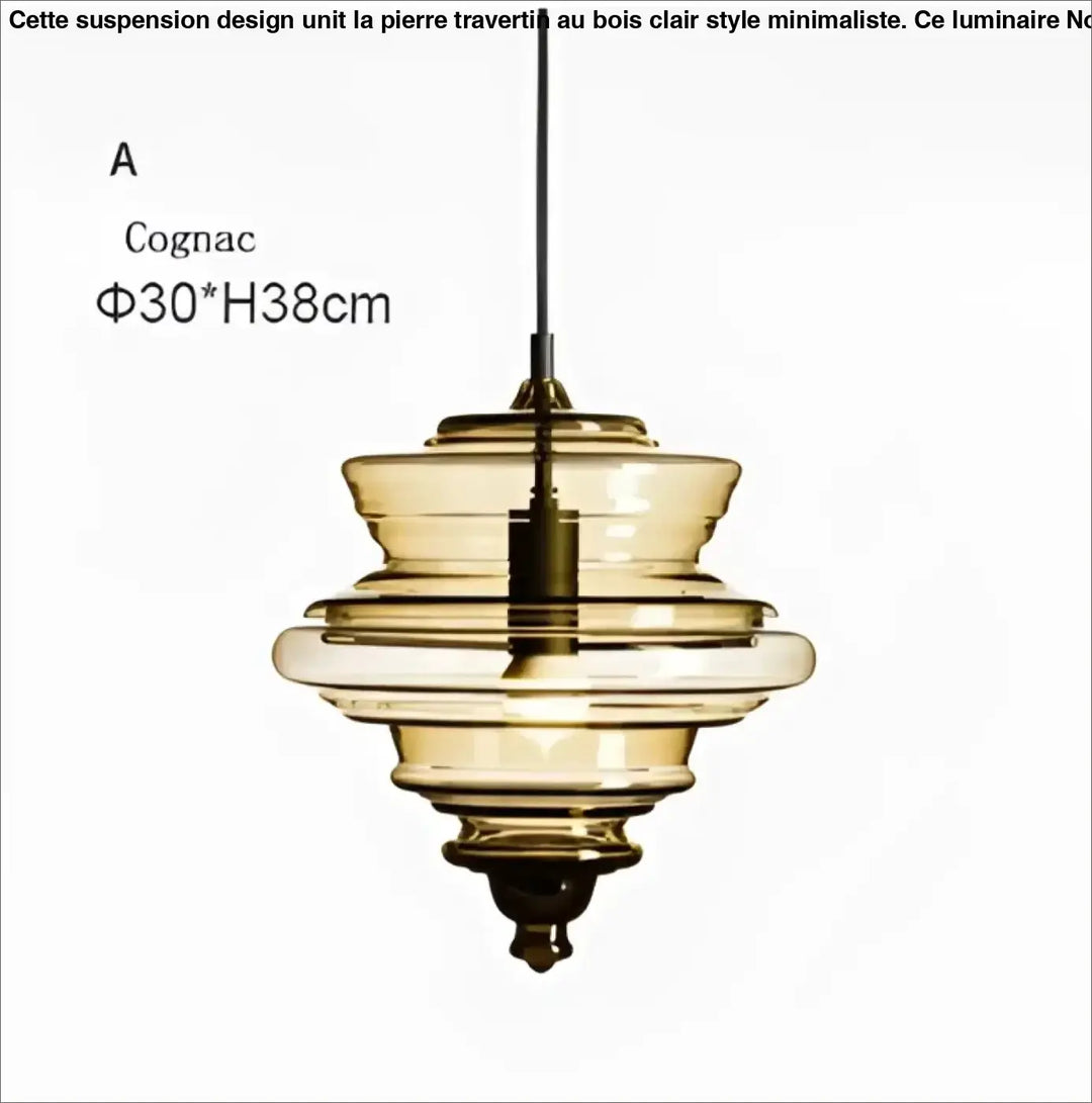Suspension luminaire en verre style art déco élégant