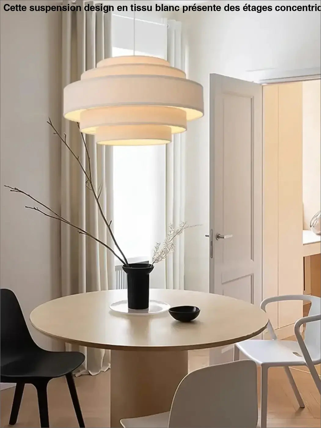 Nordic Fabric Pendant Light Wabi Sabi Led Chandelier for Living Room Bedroom Home Decor White cloth Pendant lamp