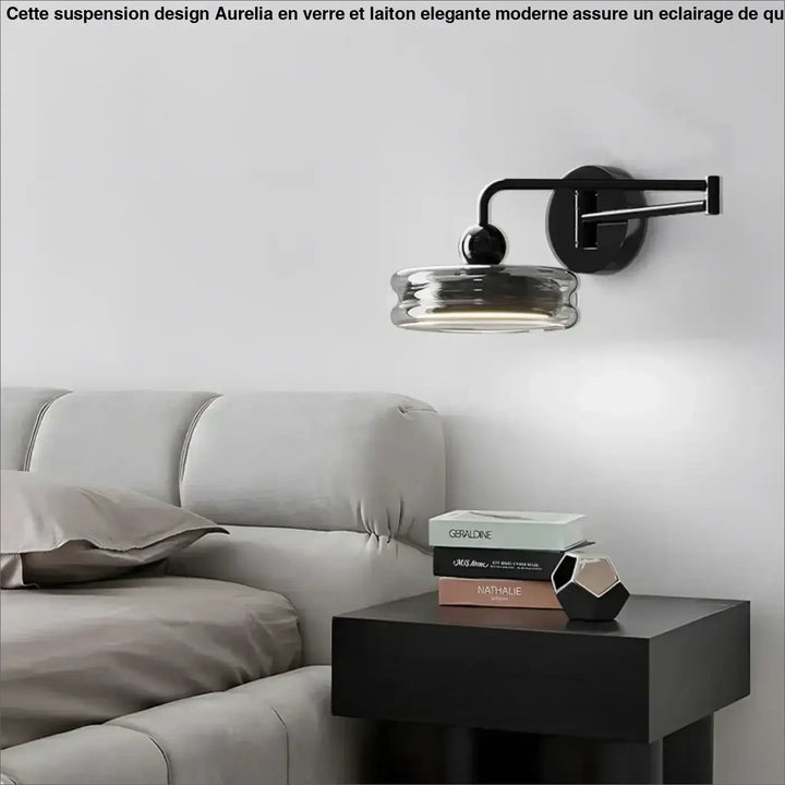Applique Murale Chromée Avec Abat-Jour En Aluminium Transparent