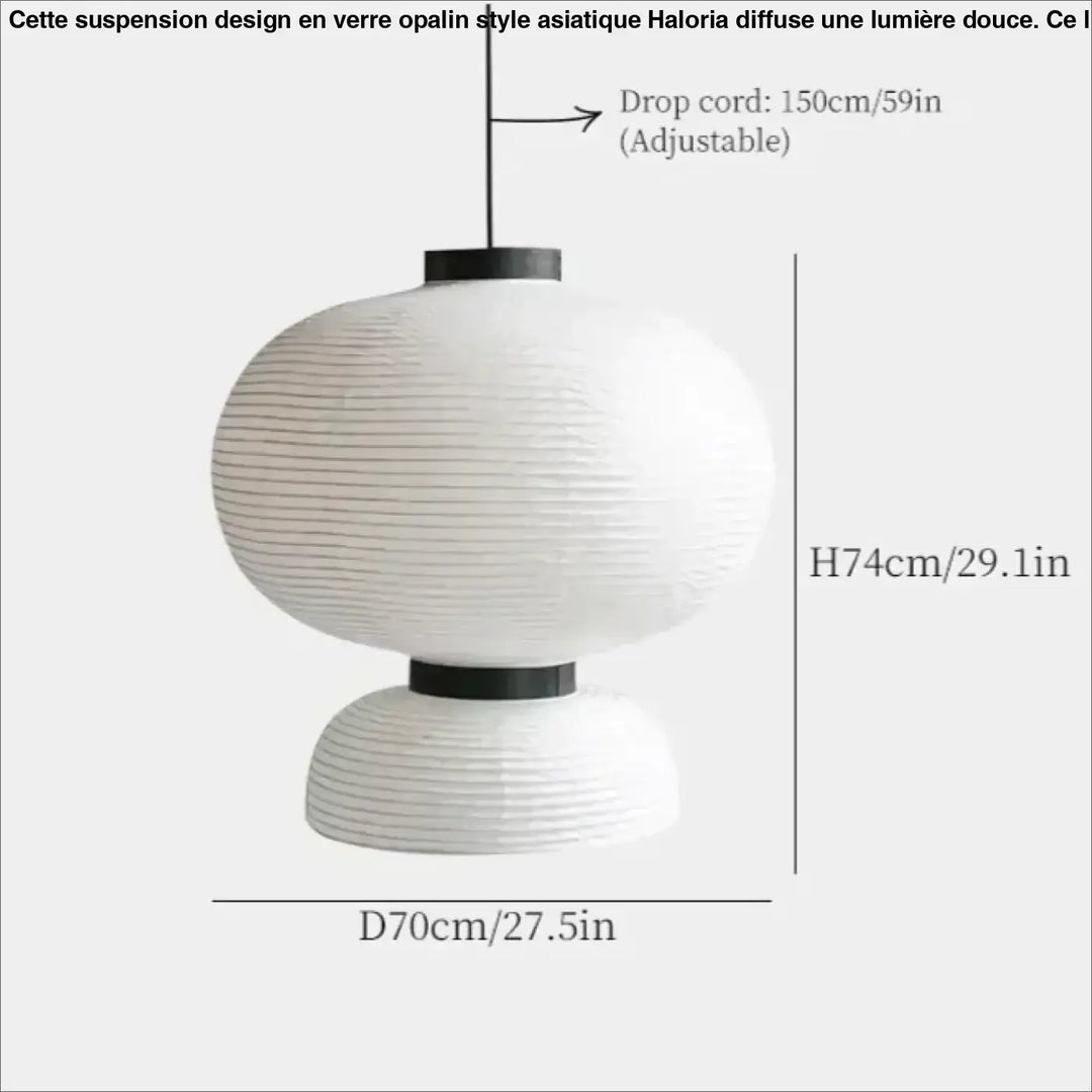 Suspension luminaire japonaise en papier blanc style lanterne