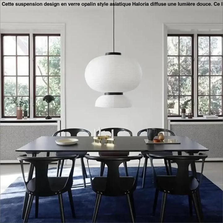 Suspension luminaire japonaise en papier blanc style lanterne

