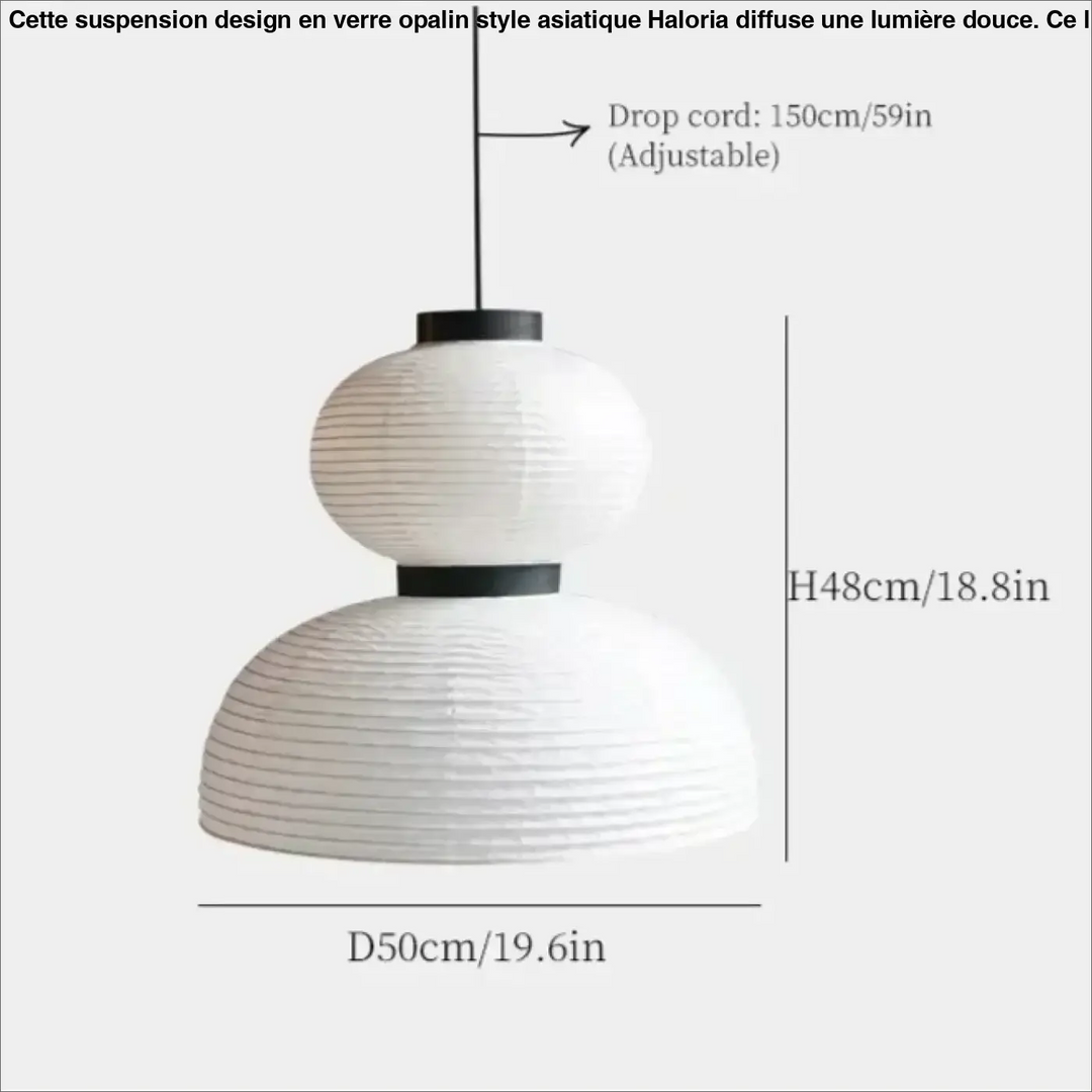 Suspension luminaire japonaise en papier blanc style lanterne