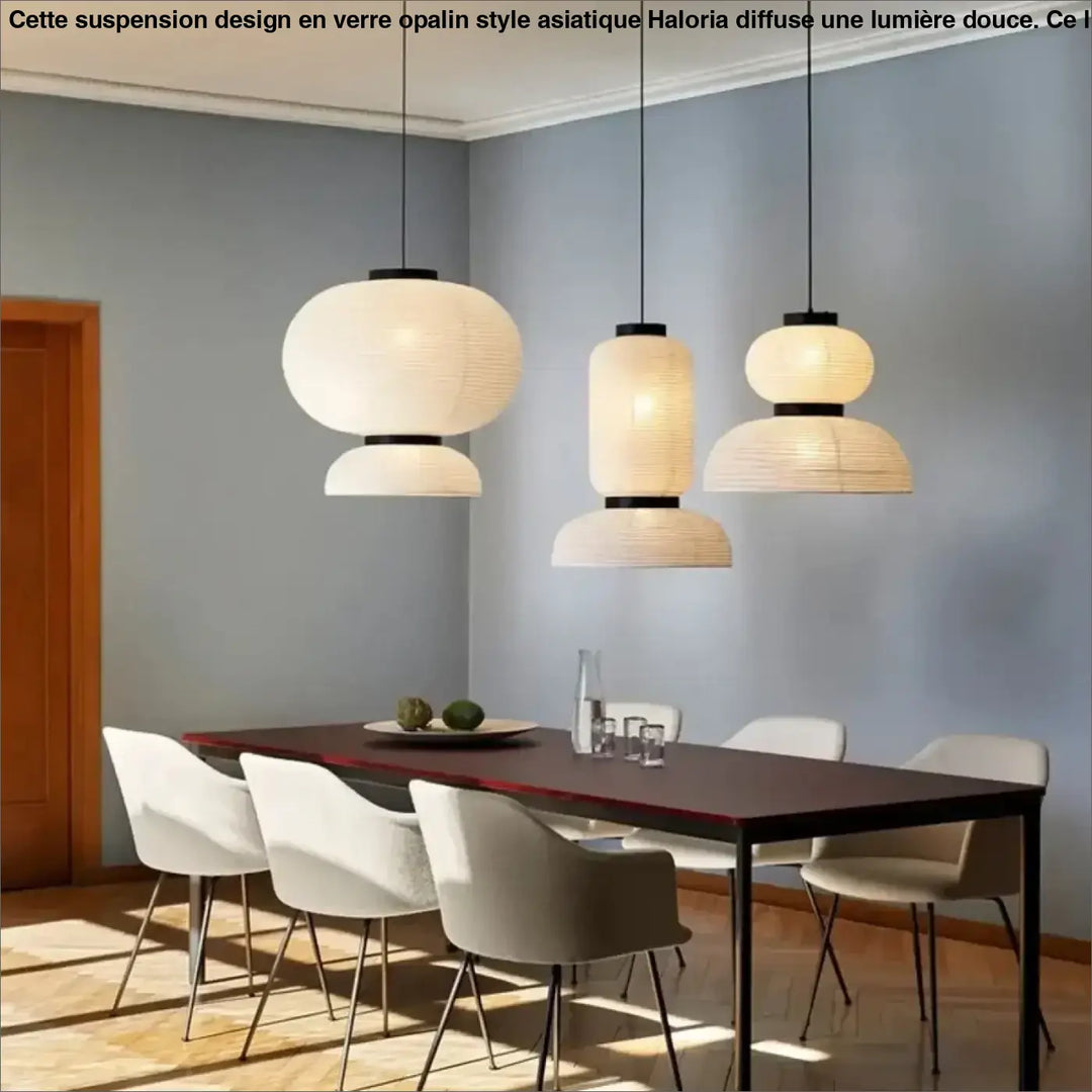 Suspension luminaire japonaise en papier blanc style lanterne

