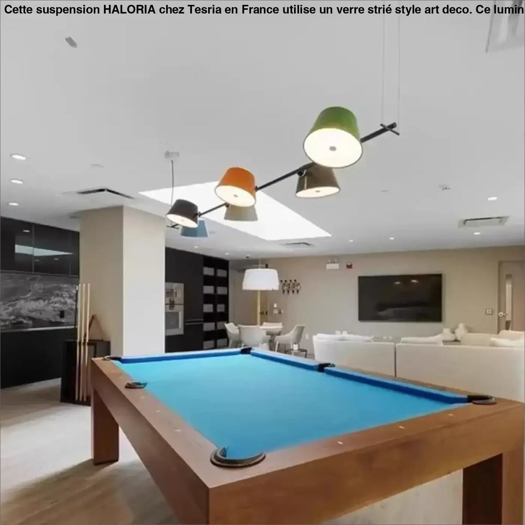 Suspension design led linéaire moderne multicolore style