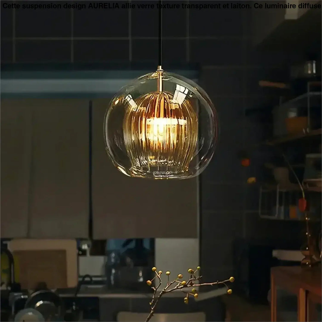 Suspension luminaire en verre style moderne pour intérieur chic
