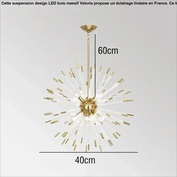 Suspension design art déco en verre doré blanc élégant