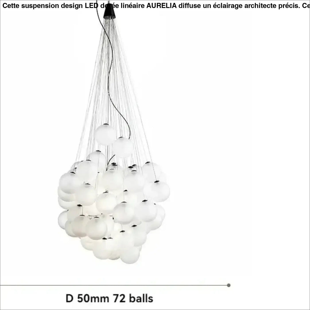 Suspension contemporaine en globes de verre blanc gris