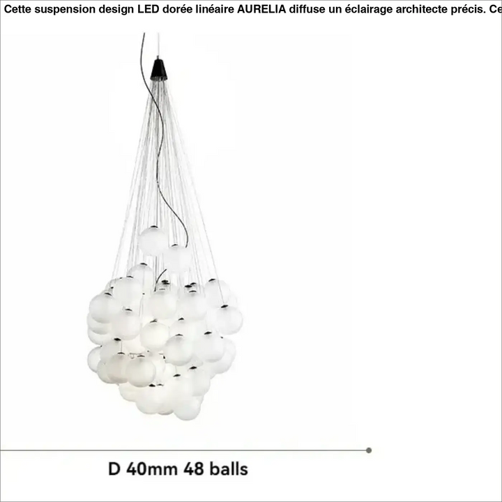 Suspension contemporaine en globes de verre blanc gris