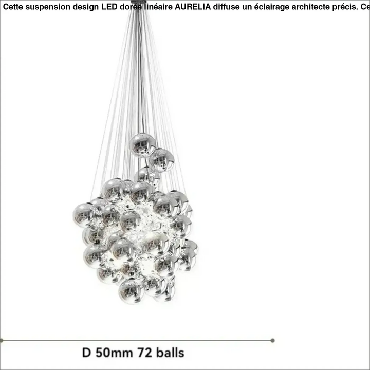 Suspension contemporaine en globes de verre blanc gris